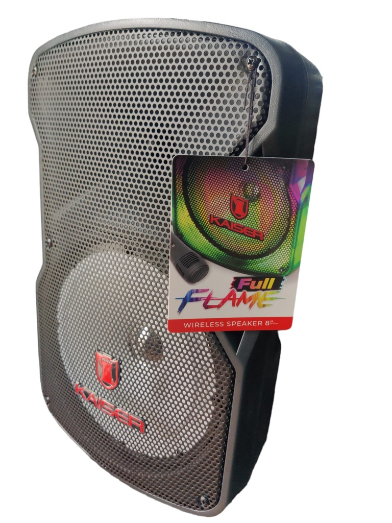 KSW1009 BOCINA KAISER DE 8" KSRLINK RECARGABLE C/BT7USB7MICRO7SD7FM7MIC7MULTICOLOR