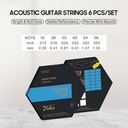 S012 JUEGO DE CUERDAS DE GUITARRA ACUSTICA ZIKO