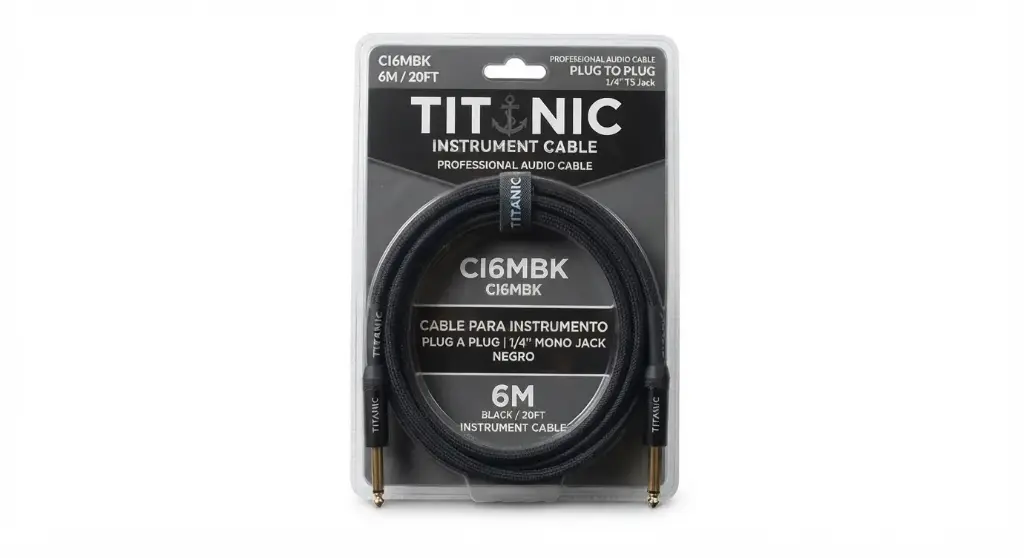 CI6MBK CABLE PLUG A PLUG PARA INSTRUMENTO TITANIK 6M NEGRO
