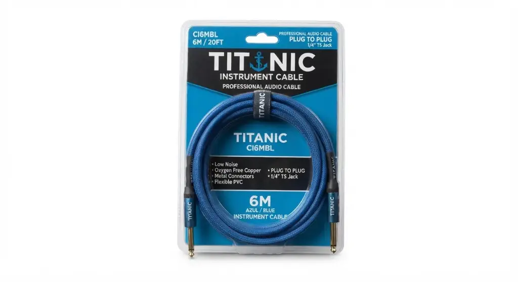 CI6MBL CABLE PLUG A PLUG PARA INSTRUMENTO TITANIK 6M AZUL