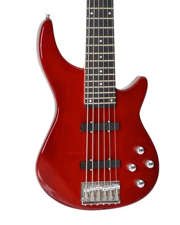 MADRD BAJO MADISON COLOR ROJO DE 6 CUERDAS C/FUNDA