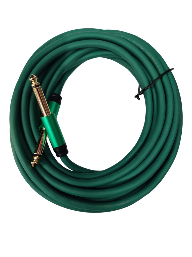 RSCAGREN CABLE PRA INSTRUMENTO DE 1/4 A 1/4 COLOR VERDE RS SOUND