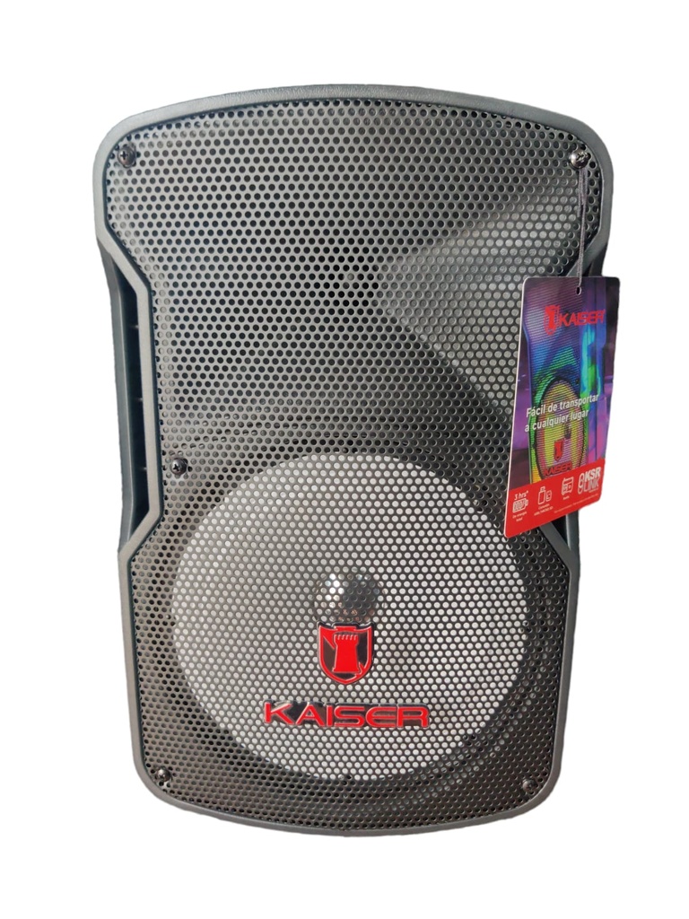 BOCINA KAISER DE 8" KSRLINK RECARGABLE C/BT7USB7MICRO7SD7FM7MIC7MULTICOLOR