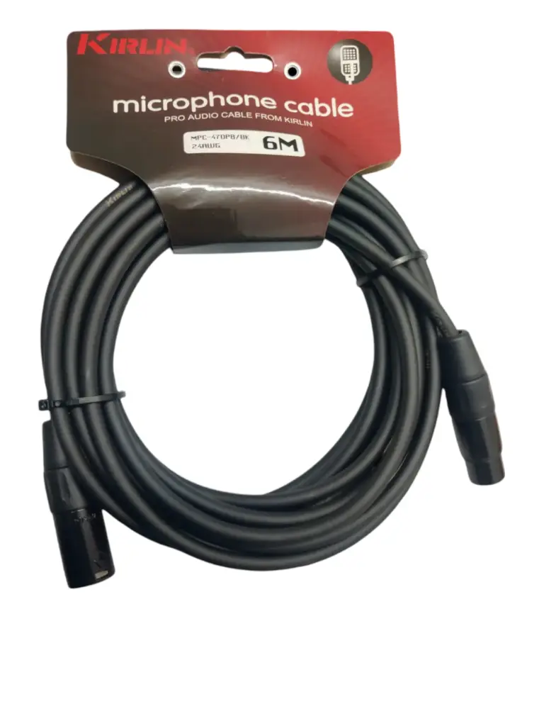 CABLE XLR MACHO A HEMBRA  NEGRO 6 METROS