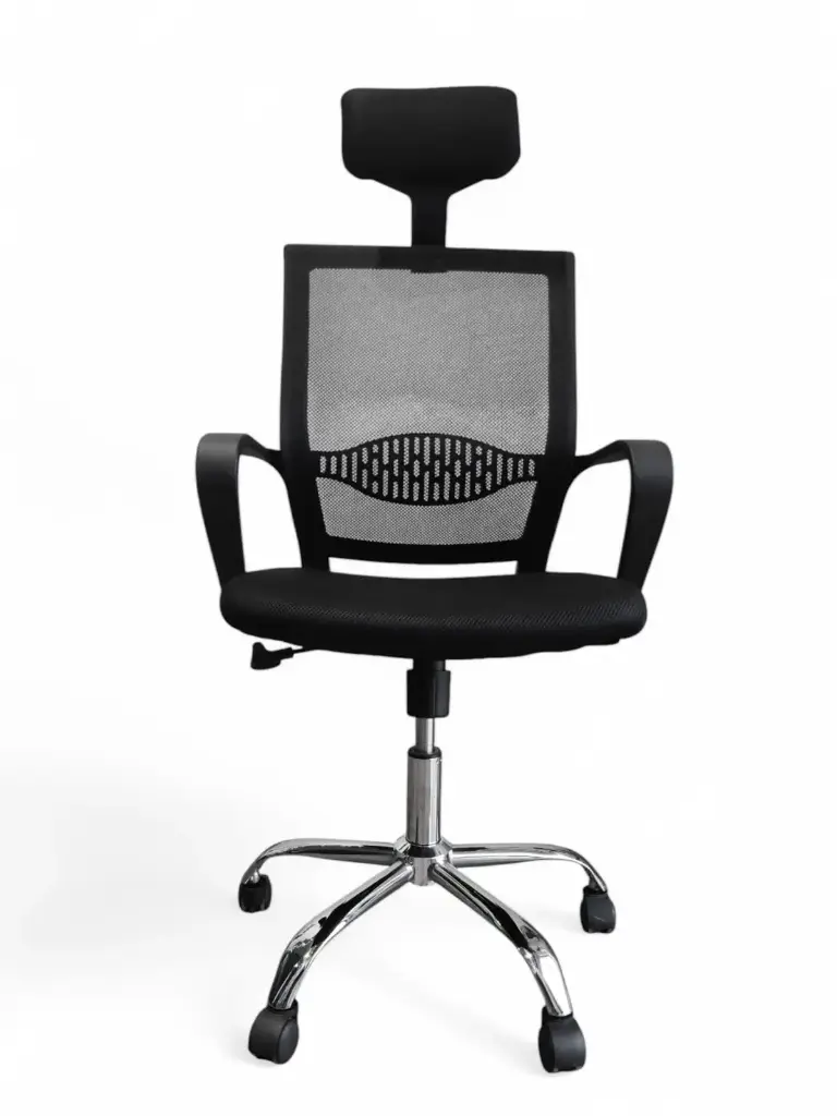 SILLA SECRETARIAL NEGRO PARA OFICINA DE METAL			