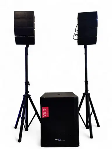 [COMPACT18400] SUB 1X18 AMPLIFICADO 8 BOCINAS C/PEDESTAL