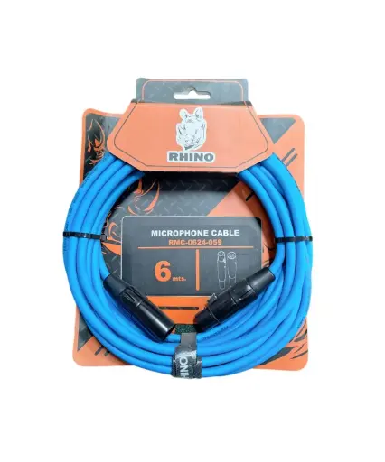 [RMC0624059C] RMC0624059C CABLE XLR A XLR RHINO PARA MICROFONO 6MTS COLOR CELESTE
