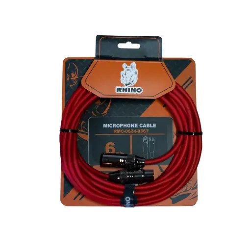[RMC0624059RD] RMC0624059RD CABLE PARA MICRFONO MARCA RHINO XLR A XLR ROJO 6M